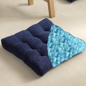 YZ HOME Floor Pillow for Adults, Meditation Cushion for Floor Seating, Square Floor Cushion with Shredded Blue Memory Foam Filling for Yoga, Classroom, Living Room, Outdoor - Navy, 20x20x4 Inch