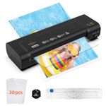 Laminator, Portable A4 Thermal Laminating Machine with Hot and Cold Settings, Quick Warm-up and No Bubbles with 30 Laminator Pouches, 1 Corner Rounder,1 Paper Cutter, for School/ Home/ Offices