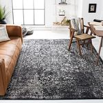 SAFAVIEH Evoke Collection Area Rug - 8' x 10', Black & Grey, Oriental Distressed Design, Non-Shedding & Easy Care, Ideal for High Traffic Areas in Living Room, Bedroom (EVK256R)