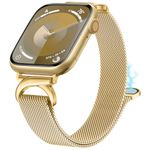 Girovo Compatible with Apple Watch Band 38mm 40mm 41mm 42mm Women, Stainless Steel Strap with C-Shape Clasp Magnetic Metal Mesh Bracelet for iWatch Bands Series 10/9/8/7/6/5/4/3/2/1/SE/Ultra, Gold