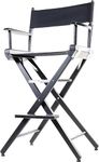 Professional Grade Filmcraft Studio Director Chair - Black Frame - Bar Height - 30" seat