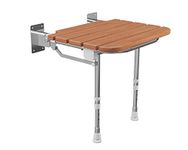 Cassellie Bathroom Folding Wooden Adjustable Shower Seat Compact Mobility Wall Mounted**G