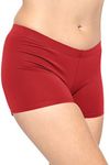 Women's Nylon Booty Shorts Red Medium