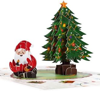 Magic Ants Christmas Card - 3D Pop Up Card with Festive Santa and Christmas Tree