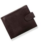 ODS:UK Mens RFID Blocking Safe Soft Leather Tri Fold Wallet Card Slots Id Window and Coin Pocket (Brown - Style 4)