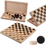 Handcrafted Wooden Checkers | Master Of Chess | Folding Chess Board 32 cm | Travel Draughts Set 100 Squares CHECKERS LIGHT - Draughts Board Game for Kids and for Adults