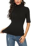 Womens Short Sleeve Mock Turtleneck