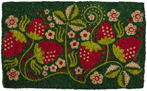 ENTRYWAYS Handmade Doormat - Strawberry Vines, 18"x30"