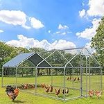 YITAHOME Large Metal Chicken Run Walk-in Poultry Cage Hen Run House Duck House Rabbits Cage Spire Shaped Coop with Waterproof Cover for Outdoor Back Yard Farm Use-3 Cages