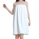 GEN'C BÉAUTY Spa Towel Wrap Microfiber Bathrobe Adjustable Shower Towel Wrap for Women 31.5''x55.2'' (White)