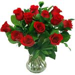 Clare Florist 12 Red Roses True Romance Fresh Flower Bouquet - Romantic Fresh Roses Hand Arranged by Expert Florists