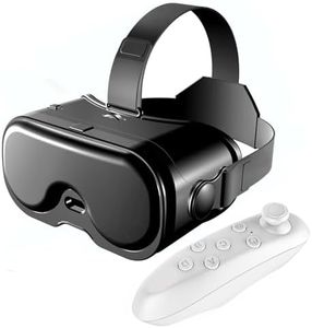 Dpofirs VR Headset for iOS and Android Phones, 120 FOV Adjustable Blue Light Blocking 3D VR Glasses with Wireless Bluetooth Controller for Gaming Movies Education (White)