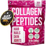 Collagen Peptides Powder for Women Hydrolyzed Collagen Supplements Types I - III Non-GMO Grass-Fed Gluten-Free Kosher Pareve Unflavored Easy to Mix Drink Healthy Hair Skin Joints Nails 10 Oz