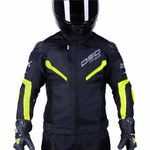 DSG Polyester Men's Race Pro V2 Riding Jacket (Colour-Black Yellow Fluo) (Size-Small)
