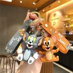 GLAMORSTYL Set of 2 Tom and Jerry Keychains | Perfect for Couples | Keychain for Girls | Couple Keychain | Tom and Jerry Cartoon Car Toys for Kids | Two-Tone Design | Fun Gift Idea