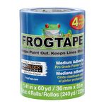 Frog Tape Pro Grade Blue Masking Tape for Painting 36mm x 55m, Decorators Tape, Painters Masking Tape for Indoor Painting & Decorating - Pack of 4