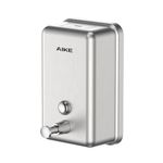 AIKE Commercial Stainless Steel Wall Mounted Soap Dispenser with Anti-Leak Brass Pump 37oz(1100ml), Model AK1003 Brushed Nickel