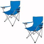 Lucario Folding Camping Chair Outdoor Portable Garden Chair, Lightweight Design Lounger Seat with Cup Holder Ideal for Summer to go Beach, Sun Bathing, Fishing, Trips Multicolor (LK-Pack of 2)