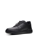 Clarks Men's Courtlite Tie Sneaker, Black Black Leather, 7 UK