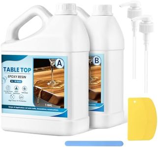 Table Top Epoxy Resin 2 Gallon - Super Clear & Fast Curing, 1:1 Ratio Liquid Glass Epoxy Pour Thickness of 1/8–1/2 Inches, Suitable for Tabletops, Countertops, Stone Coat, Arts and Crafts (2 Gallons)