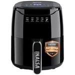 INALSA Air Fryer 4.2 ltr|1400 W with Air Crisp Technology|Temperature & Timer Control|8 Preset Menu & Digital Display|Air fry, Bake,Roast,Reheat,Dehydrate|Airfryer Recipe book(Tasty Fry Digital)