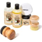 CLARK'S Cutting Board Care Kit - Includes Oil - Wax - Soap (12oz) - Applicator - Buffing Pad - Scrub Brush - Ideal for Cutting Board Care - Wood Wax (6oz) - Coconut Oil (12 oz)