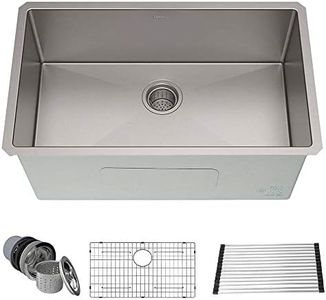 30 inch Undermount Single Bowl 16 Gauge Stainless Steel Kitchen Sink 30" x 18" x 10" - LIVINGbasics
