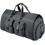 UNIQUEBELLA Travel Suit Carrier Garment Duffel Bag Fiber Large Holdall for Men with Shoe Compartment (Dark Grey(Bigger)