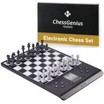 Electronic Chess Board Game Set - Kids & Adults - Magnetic Board & Pieces - Portable Travel - Smart AI Chess Board - Strategy & Learning - LCD Display - Computer Chess Board - by Millennium Chess