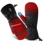 Heated Gloves Mittens - Electric Ski Gloves Men Women,Rechargeable Battery Gloves for Motorcycling Skiing Skating Hunting Fishing Camping Hiking Winter Hand Warmers