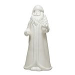 Creative Co-Op 4-1/2"L x 4-1/4"W x 10" H Stoneware Santa, White Figures and Figurines, 10 x 4.5, Multi