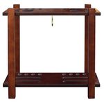 Hathaway Classic Floor Billiard Pool Cue Rack, Antique Walnut