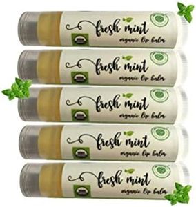 Organic Skin Care Kits Lip Balms Fresh Mint USDA Organic Certified, Nontoxic Chapstick and Paraben-free Skin Perfection 5 Pack