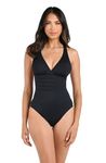 La Blanca Island Goddess Multi Strap Cross-Back One-Piece Black 8