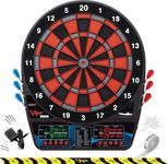 Viper Orion Electronic Dartboard, Two Large Scoreboards, Dual Color LCD Cricket Displays, Voice Scoring, Red Black and Silver Segments, Built in Storage for Darts and Tips, 43 Games 300 Options