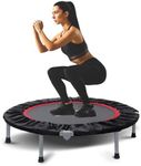 BCAN 40" Foldable Mini Trampoline Fitness Trampoline with Safety Pad, Rebounder Exercise Trampoline for Adults Indoor/Garden Workout, Max Load 330lbs, Black