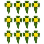 S2S Mango Leaves and Flowers Decoration at Home | Beautifully Crafted Artificial Flower | Easy Simple Backdrop (Yellow Flowers) (Pack of 12 PCS)