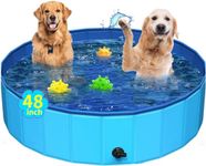 Large Dog Pool, 48x12 Foldable Plastic Pet Bath Tub, Portable Summer Bathing Outdoor Bathtub, Pets Whelping Box, Grooming Accessories for Small to Large Dogs, Ducks, and Geese