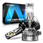 NOVSIGHT H7 LED Headlight Bulbs - 40000LM 130W H7 Headlight Bulbs with Fan,700% Brightness 6500K White Light LED Bulb,IP68 Waterproof, Pack of 2