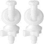 2 Pack Toilet Seat Screws Replacement White Plastic Toilet Seat Hinge Bolts Screws with Nuts for Top Mount Toilet Seat Hinges