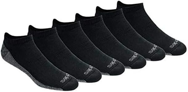 Dickies Men's Dri-Tech Moisture Control No Show Socks, Available in M-XXL (6, 12, Black (6 Pairs), Large