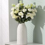 Ceramic Vases,White Ceramic Vase,Vase Pottery Vase Handmade Cute Flower Vase for Home Décor (Large)