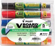 Pilot BeGreen V Board Master Whiteboard Markers, Chisel Point, 5-Pack, Assorted Colors (43917)