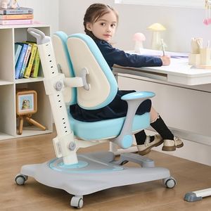Kids Desk Chair, Height-Adjustable with Double Back Support, Mesh Ergonomic Design, Multifunctional for Study, Work & Dining – Ideal for Boys & Girls' Bedrooms & Schools (Blue)