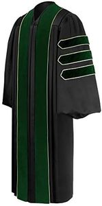 CLERKMANS Unisex Medicine Doctoral Graduation Gown – Doctorate PhD Robe 54(5'9"-5'11")