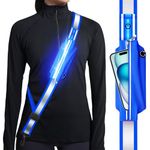 Reflective Sash Gear for Walking at Night,LED Reflective Belt Safety Lights for Walkers,Lights for Night Dog Walking,High Visibility Type-C Rechargeable with Phone Holder for Men Women Kids (Blue)