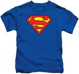 Popfunk Juvenile Superman Classic Logo T-Shirt - Size 5/6 - Royal