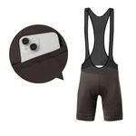 Santic Cycling Bib Shorts Men Padded Cycling Bib Tights Men Bike Bibs with Pocket Brown