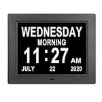 Extra Large Day Date Time Digital Day of Week Clock 8 Alarm Option for Seniors Elderly with Impaired Vision Memory Loss Demenita Clocks