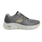 Skechers Mens Arch FIT - TAKAR Charcoal/Yellow Sneaker - 6 UK (232601)